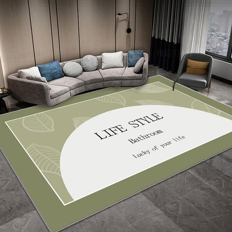 Серый геометрический роскошный ковер для гостиной – Simple Light Series Floor Mat