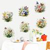 2 листа/комплект Цветы Бабочки Наклейка на стену Самоклеящаяся Водонепроницаемая ПВХ Съемная Гостиная