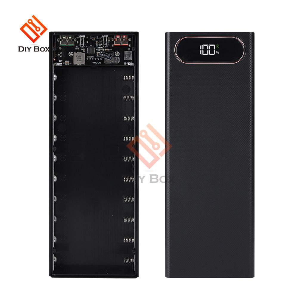 Съемный USB 10*18650 Power Bank чехол 22.5W 15W мобильный телефон быстрое зарядное устройство хранение DIY 18650 держатель аккумулятора зарядное устройство коробка