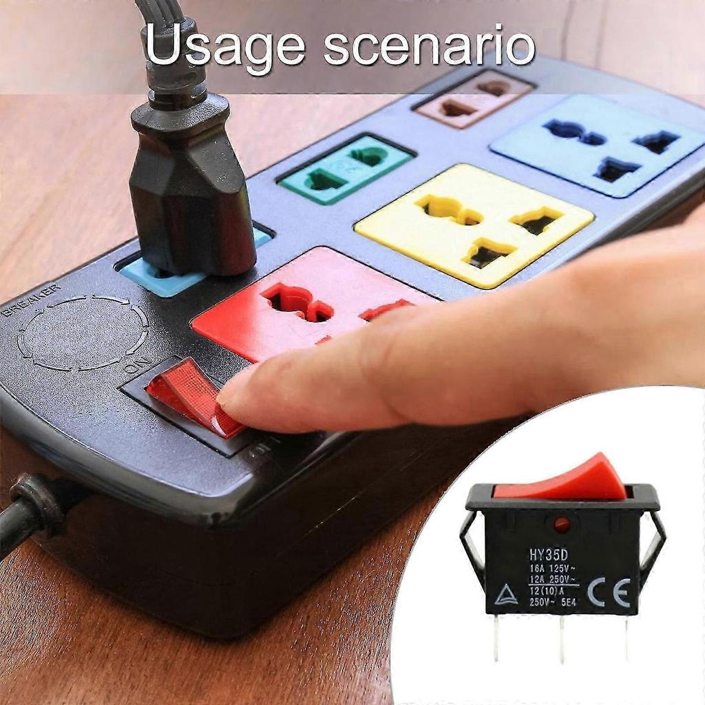 Long Time Use HY35C Rocker Switches 2 Pins ON OFF 125/250V 16/12A Portable for Household and Industrial Setting less