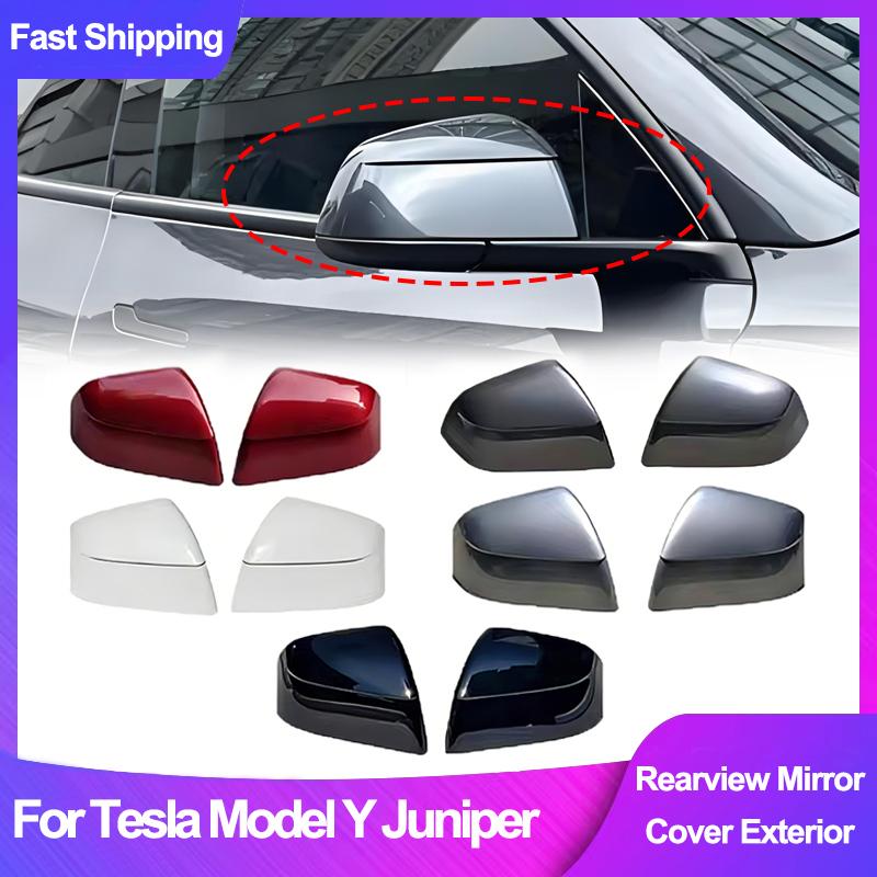 For Tesla Model Y Juniper -2026 Side Mirror Cover Rearview Mirror Cap Housing Door Wing Mirror Cover Protector Accessories