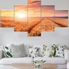 5Pcs Wheat Field Sun HD Print No Framed Paintings Home Decor Pictures Canvas Wall Poster 5 Panel Abstract Art Modern
