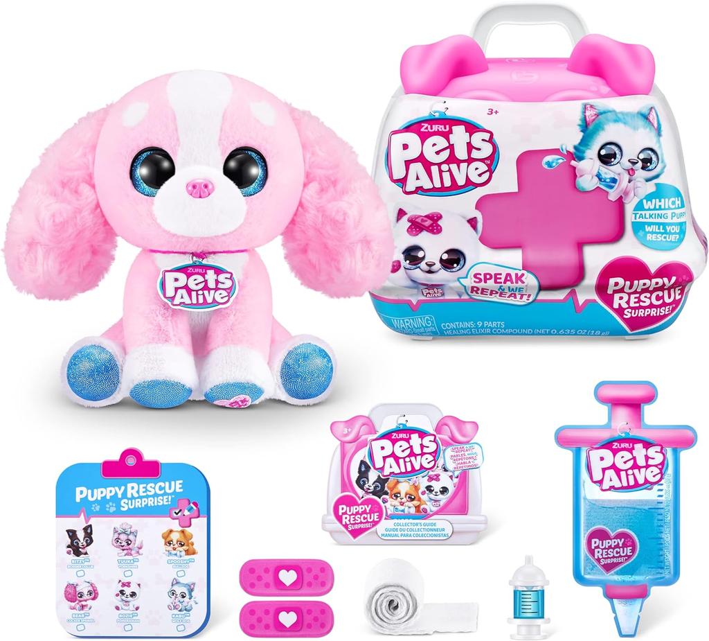 New Surprise Doll Pets Alive Pet Shop Surprise S3 Puppy Rescue Pomeranian  ZURU Puppy Plush Electronic Speak and Repeat