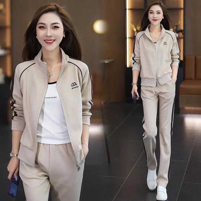 Women's Fall 2024 Slimming Sweater & Wide-Leg Pants Set – Trendy & Youthful Two-Piece Casual Sportswear