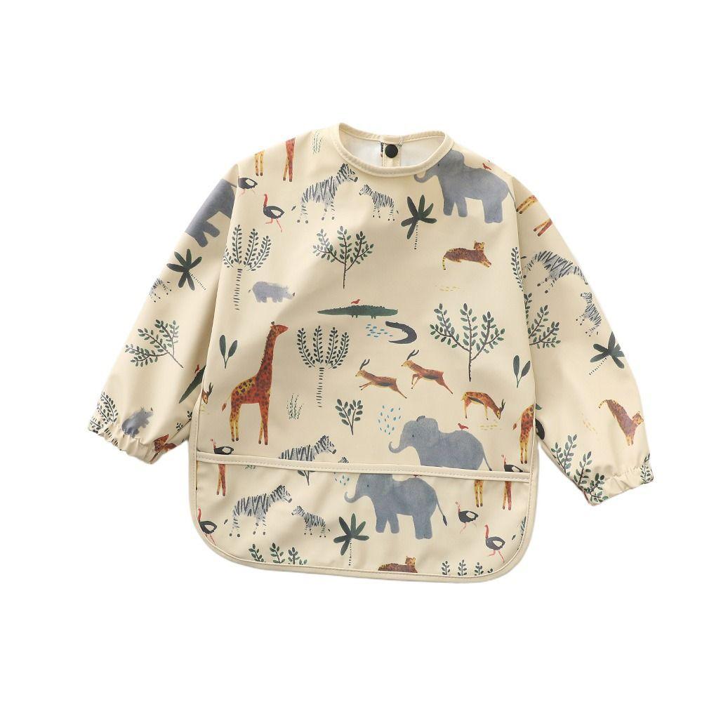 Full Sleeve Mess Proof Baby Bib Machine Washable Baby Smock Soft Full Coverage Apron Baby