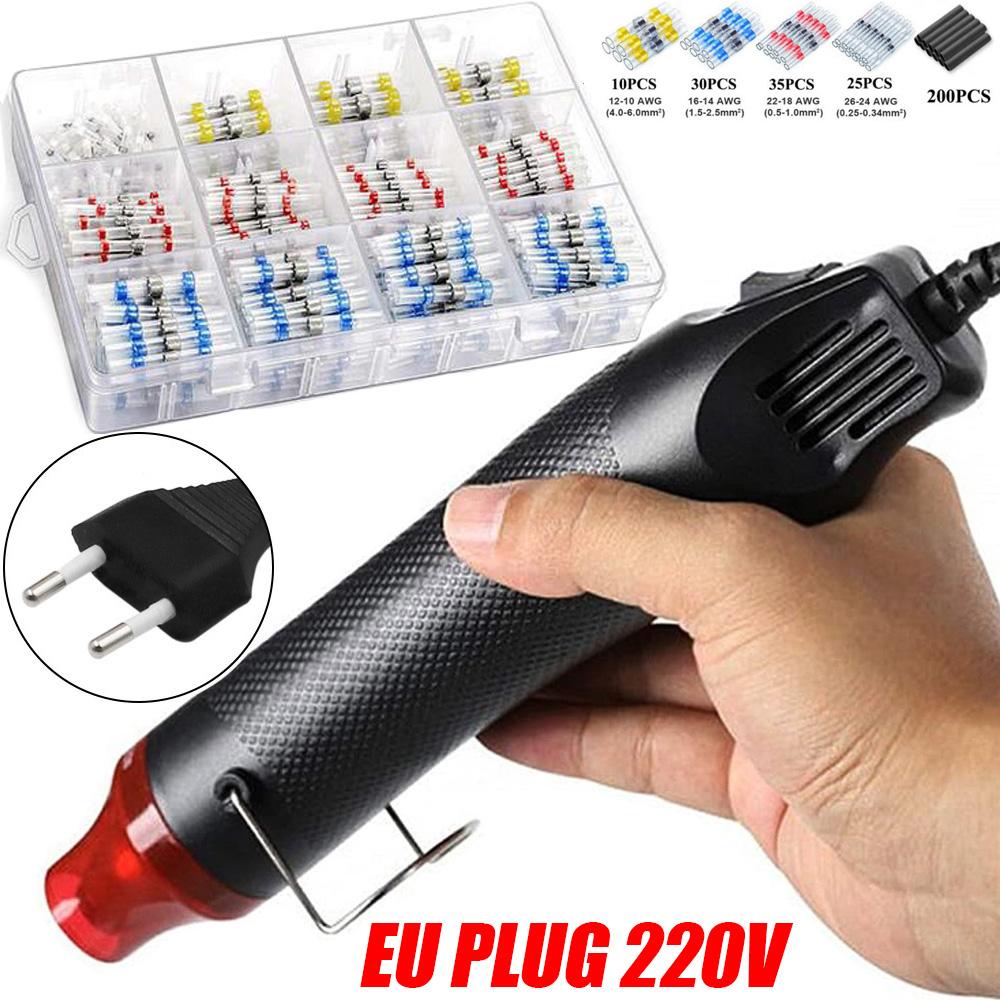 300W Electrical Mini Heat Gun Handheld Hot Air Gun with 300PCS Heat Shrink Butt for DIY Craft Embossing Shrink Wrapping PVC