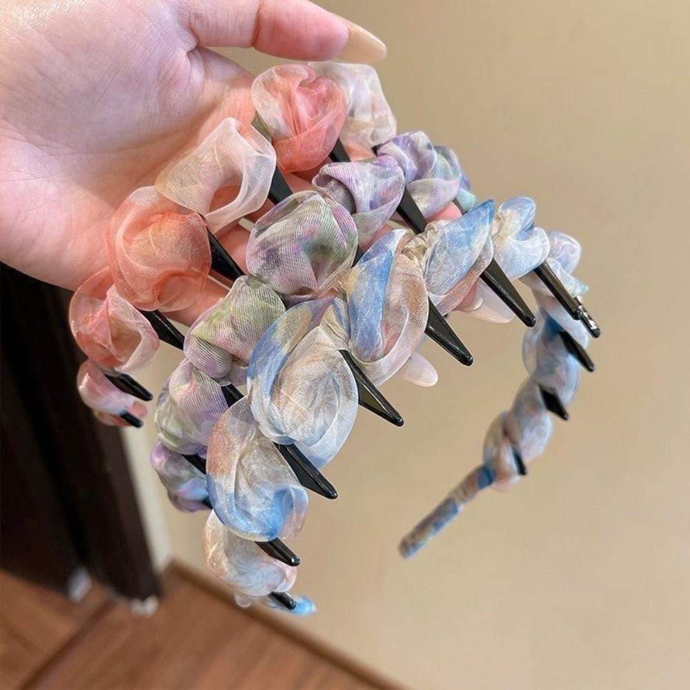 Pleated Hairband U Shape High Cranium Headband Elegant Hair Hoops Hair Accessories