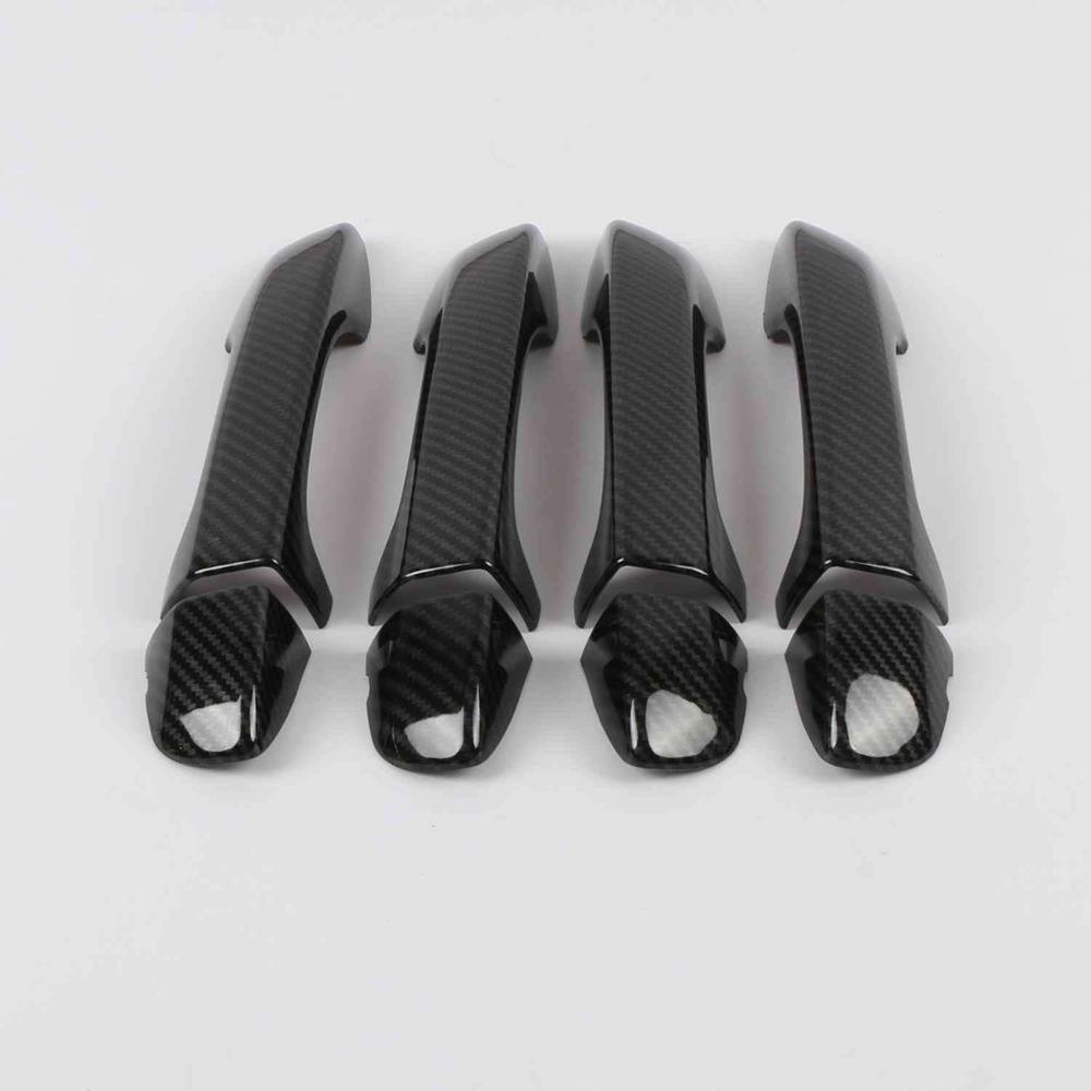 FOR Second generation Volkswagen Tiguan R-Line 2017- Accessory glossy carbon fibre pattern door handle covers trim 2018