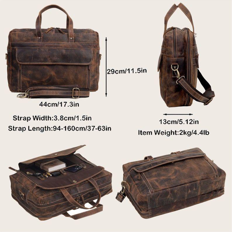 Personalized Handmade Leather Handbag Briefcase Messenger Bag Men Leather Shoulder Bag School Laptop Bag Best Travel Bag Satchel Bag GIFT
