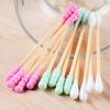 Деревянные палочки для макияжа 100 шт./упак. Ватные палочки для медицинских ватных тампонов с двойной головкой, одноразовые медицинские инструменты для чистки носа и ушей, женские аксессуары
