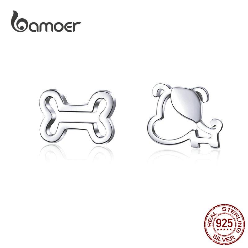 Серьги-гвоздики bamoer для девочек, стерлинговое серебро 925 пробы, кошачьи ушки, ювелирные изделия, бижутерия