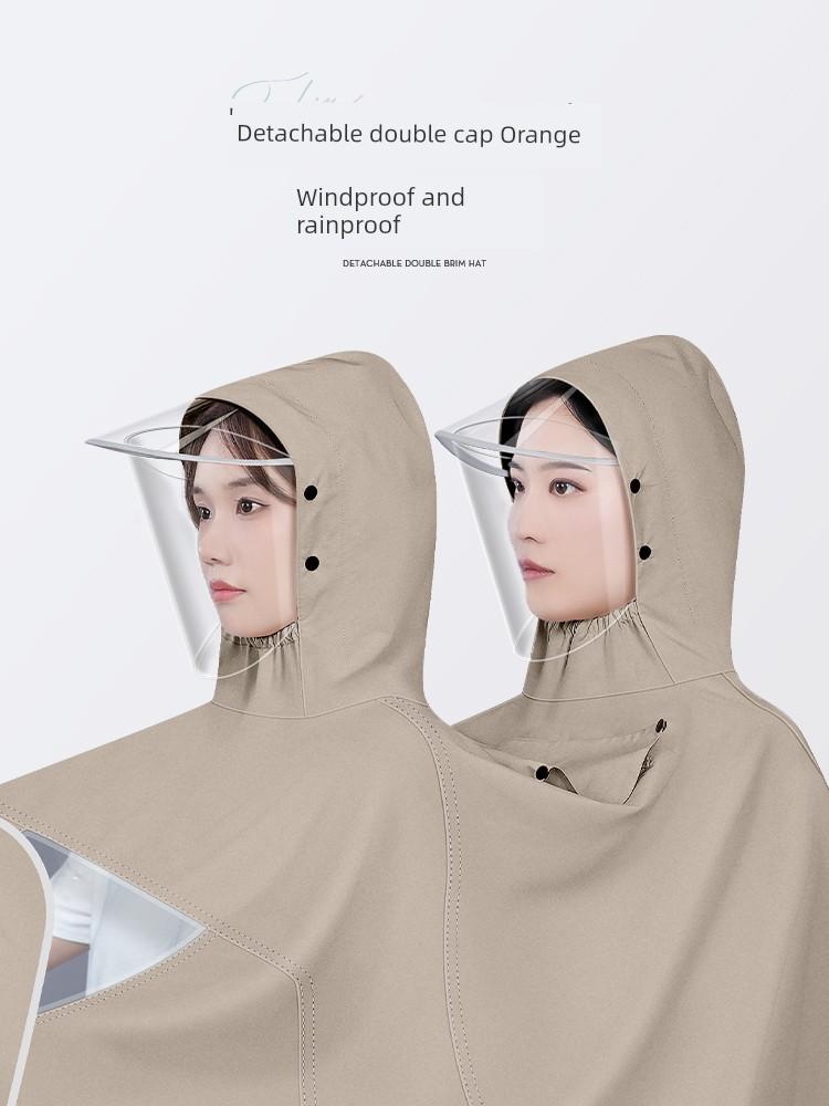 Electric Battery Motorcycle 2 People Thickened Matching Women Raincoat