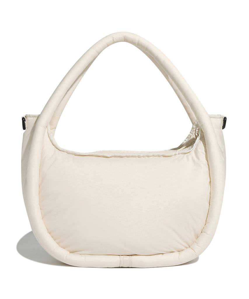 Hunter [Unisex] Framed Puffer Large Hobo - White Willow