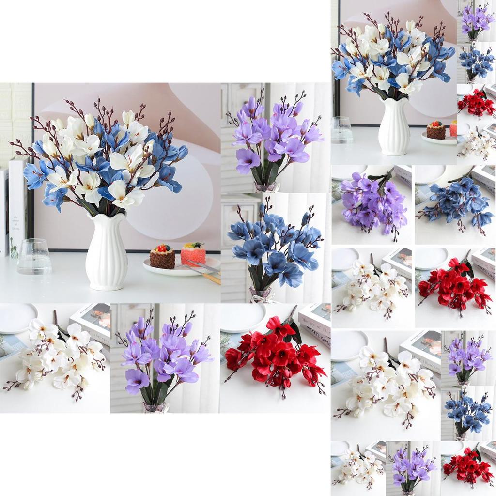 Элегантный и реалистичный искусственный букет магнолии из шелка для свадеб и домашнего декора