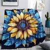 Sunflower Print Flannel Blanket, High quality Comfortable for All Seasons, Home Decor, Warmth and Comfort, Perfect for Christmas Gifts