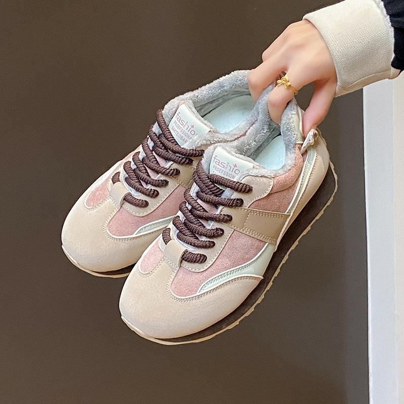 Ins корейская версия новых бархатных кроссовок «Форрест Гамп» для женщин, зимние студенческие спортивные для бега, чтобы сохранить тепло и для повседневной носки