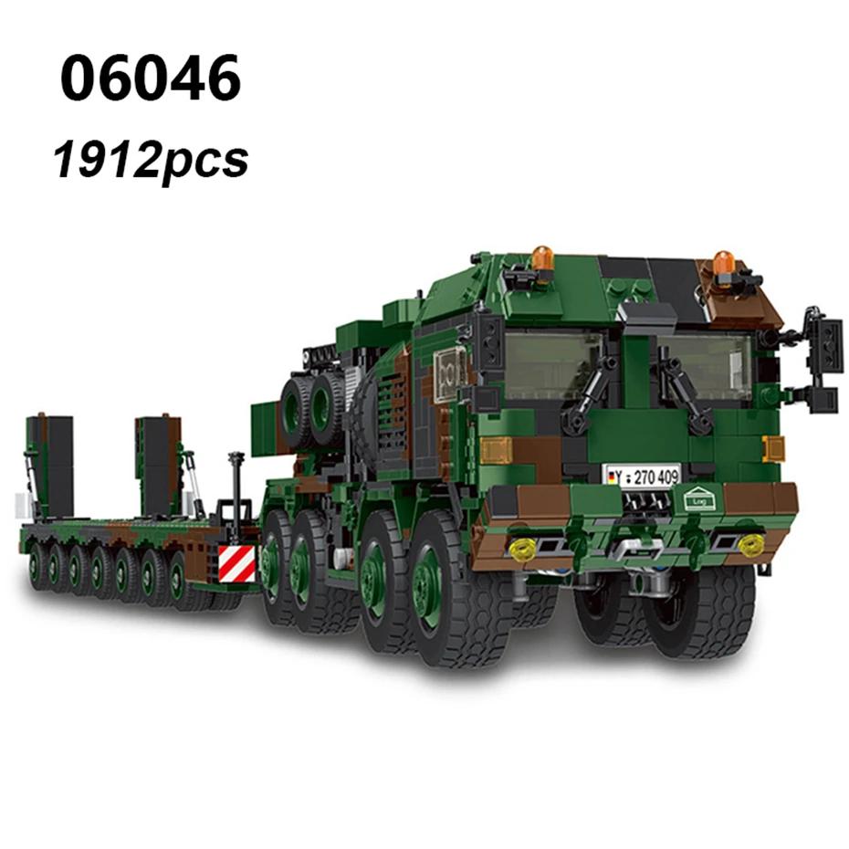 DIY Germany Military Series HX-8 Elefant Tractor PZH2000 Cannon Leopard Tank Lars-2 Rocket Launcher Building Blocks Bricks