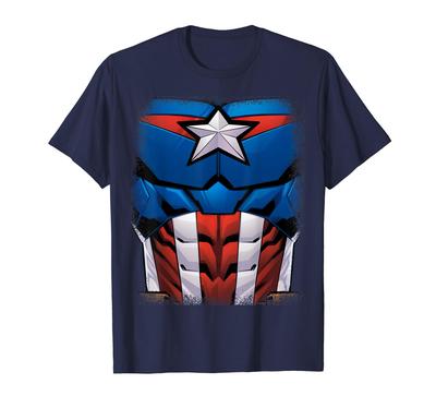 Marvel Капитан Америка Аниме Мстители Хэллоуин Костюм Футболка