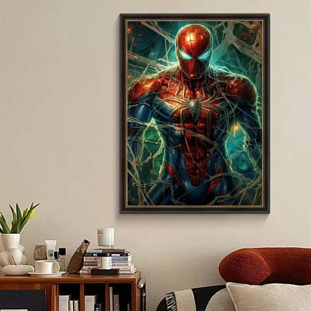 Полная круглая алмазная живопись Сильный Человек-паук Искусство Стразы Картина Мозаика Сделай сам 5D Вышивка крестом Домашнее украшение