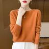 Women's Round Neck Sweater Cashmere 30% Cashmere 70% Wool Women's Autumn and Winter Cashmere Pullover Soft and Warm