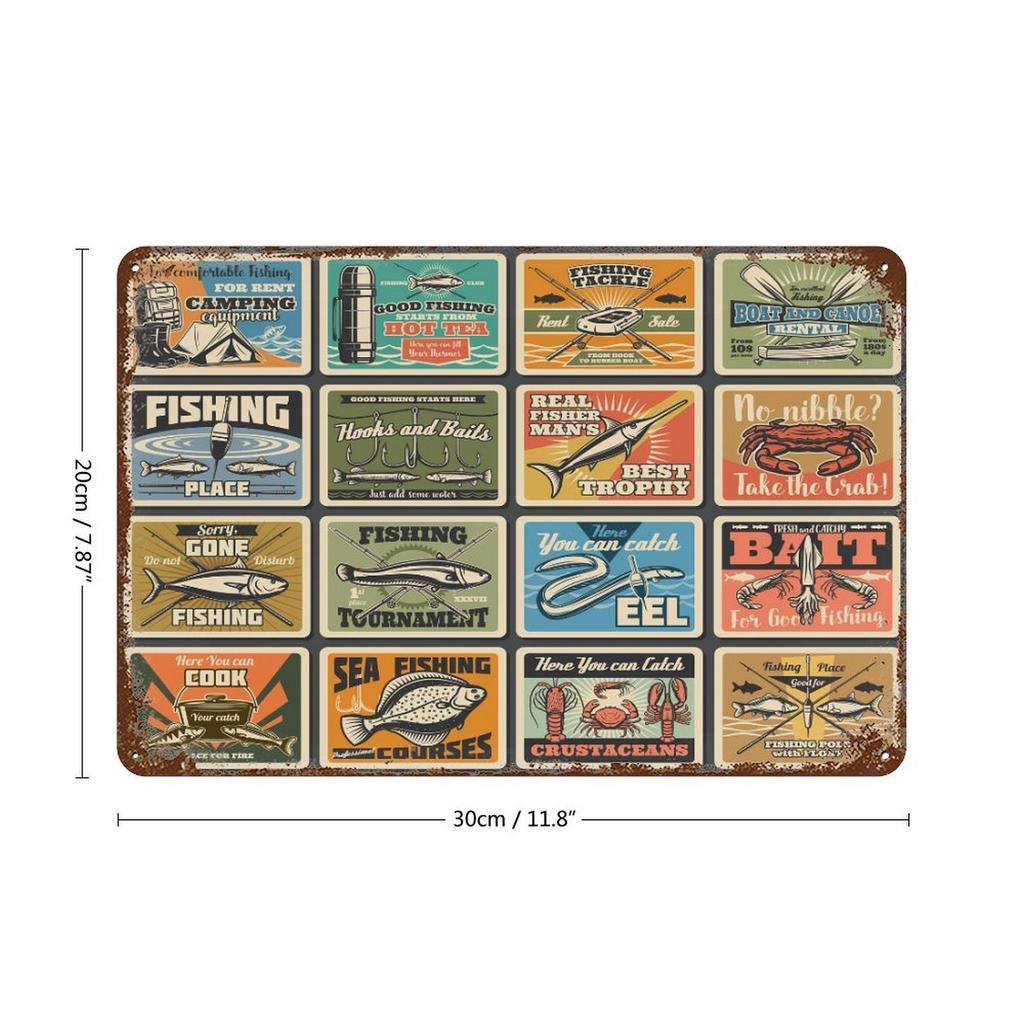 1-Pack Vintage Distressed Metal Plaque, 20×30cm and 30×40cm, Rustic Wall Decoration for Bar, Garage or Restaurant