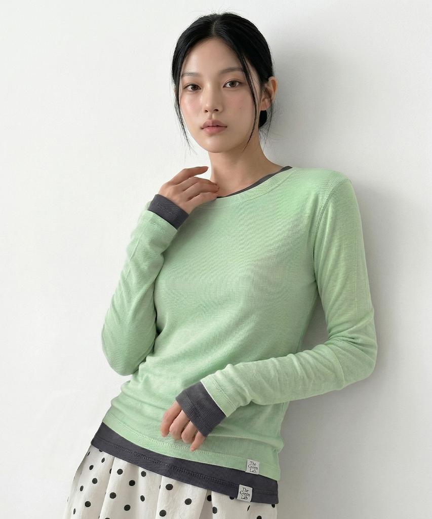 THE GREEN LAB Soft Tencel Airy Long Sleeve [Light Blue]