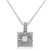 Бриллиантовое ожерелье из платины Pt900 с квадратным бриллиантом [Лара Кристи] 0,15 карата lpi51-0011-pt