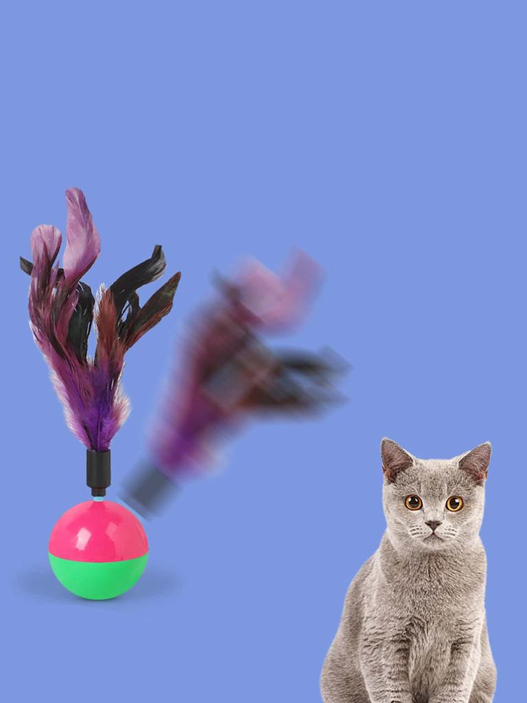 1pc Pets Empire Feather Tumbler Cat Toy Ball Toy Cat Tumbler Mouse Plush Cat Amusement Supplies Pet Toy Creative Cat Sanding
