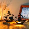 Handcrafted Wrought Iron Candle Holder Lamp Spooky Halloween Décor Unique Creative Ornament for Your Home's Festive Atmosphere