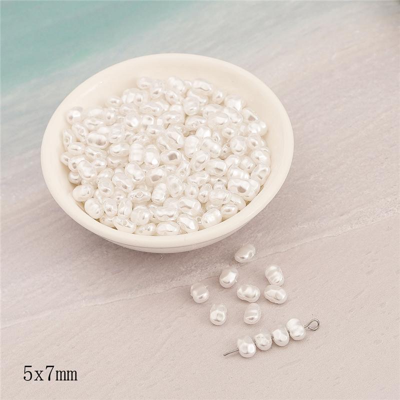 Геометрическая форма имитация жемчуга из АБС-пластика, бусины с прямым отверстием, браслет «сделай сам», ювелирные аксессуары