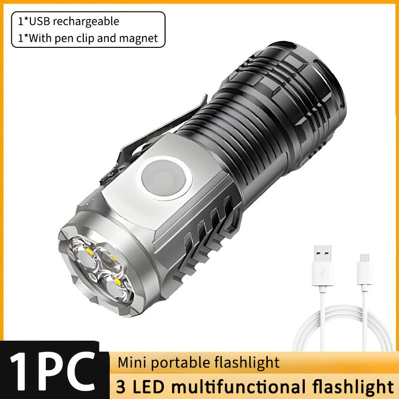Мини Портативный 3-светодиодный Фонарик с Клипсой для Ручки, Ночник Многофункциональный Магнитный Фонарик, Подходит для Прогулок, Чтения, Экстренных Ситуаций, Рабочего Освещения