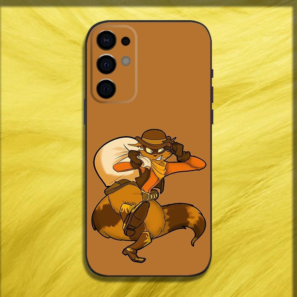 Cartoon Sly C-Cooper Phone Case For Samsung S24,S21,S22,S23,S30,Ultra,S20,Plus,Fe,Lite,Note,10,9,5G Black Soft Cover