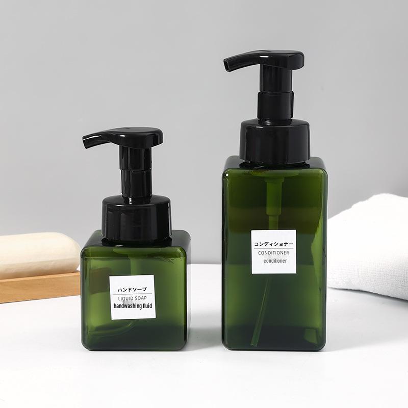 Plastic Square Foam Pump Bottle for Hand Soap, Shower Gel, and Mousse