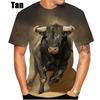 Футболка Bull 3DPrinted Casual, мужская одежда для косплея, мода, унисекс, хип-хоп, круглый вырез, короткий рукав, топы