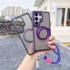 Drop-proof Magnetic Bracket Case for Samsung Galaxy S26 S25 S24 S23 S22 Ultra with Lanyard Magsafe Frosted Military-Grade Cover