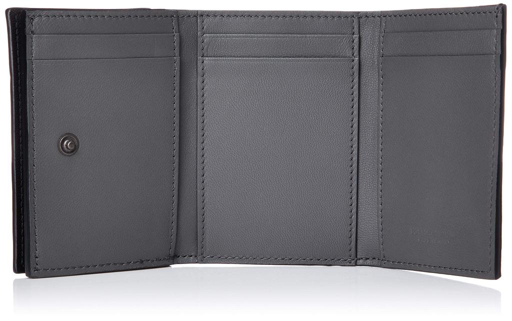 Кошелек Trifold 515385 VO0B2 Intrecciato Compact Wallet Leather Натуральная кожа Nero New Light Gray [Bottega Veneta] [Товар]