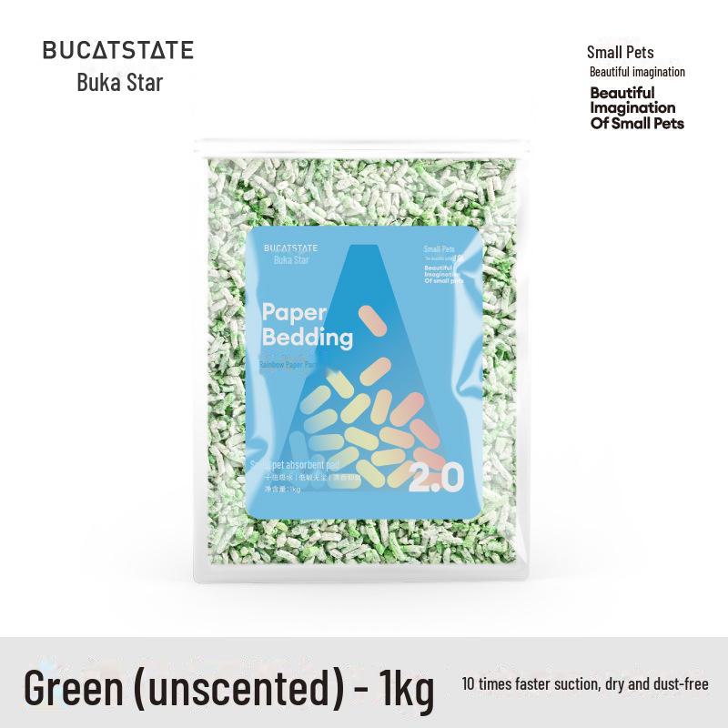 Бумажные гранулы Bukaxing Rainbow: Дезодорирующий наполнитель для хомяков и хлопковые опилки - 1 кг