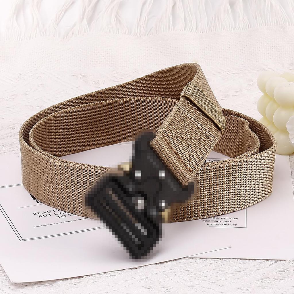 New Unisex Canvas Tactical Belt - No Metal Buckle, Woven Design, Ideal for Military Training.