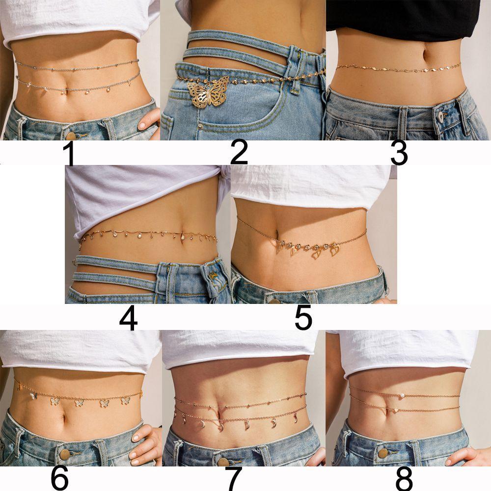 Летний Бикини Пляжная Одежда Украшения на Тело Бохо Стиль Цепочка на Тело Цепочка на Талию