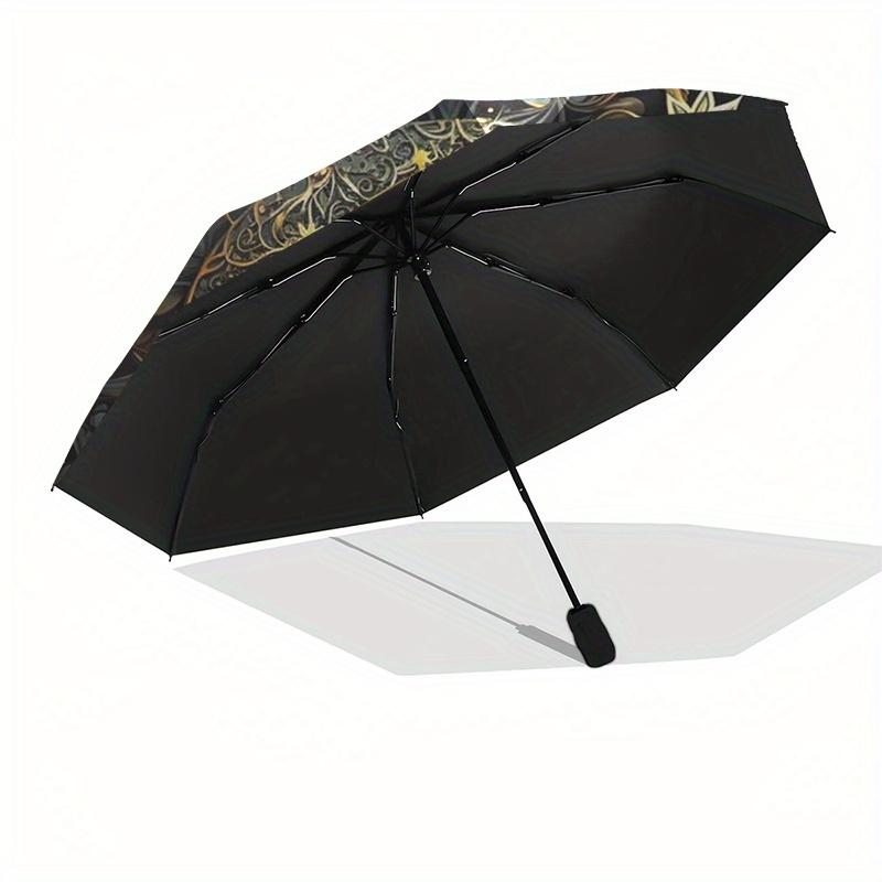 Sun, Moon themed Eight rib Automatic Folding Umbrella Is Suitable for Both Men and Women, Making It A Perfect Christmas and Valentine's Day