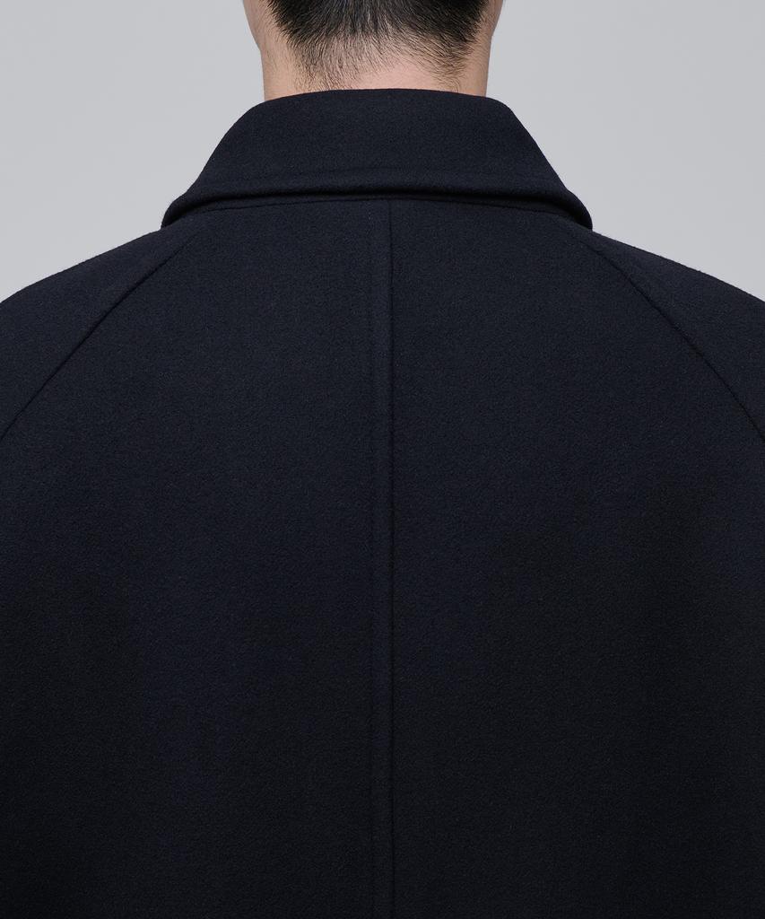 Musinsa Standard Cashmere Blend Oversized Balmacaan Coat [Navy]