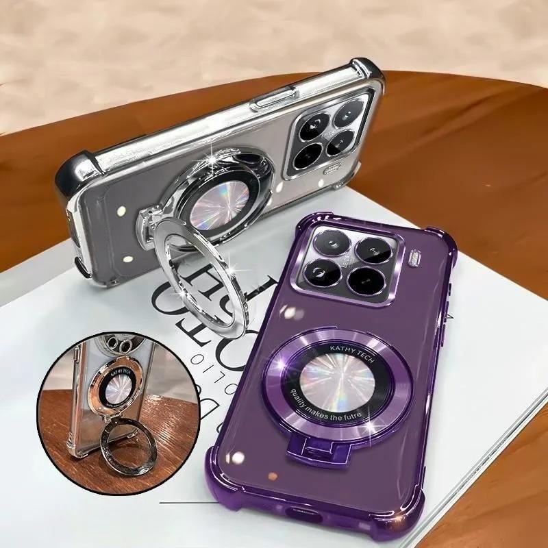 Магнитный Чехол-подставка с амортизацией и покрытием для Motorola MOTO E15 E14 G24 G14 G34 G54 G84 G06 G05 G86 G56 Мягкая силиконовая крышка-подставка