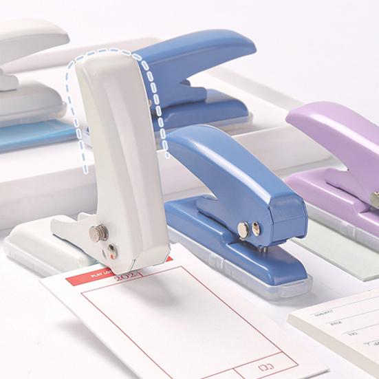 Single Hole Punch 40 Sheets Capacity Hole Puncher Adjustable Punch Position for Paper Cards Leather Precise Alignment Hole Punch for Home Office