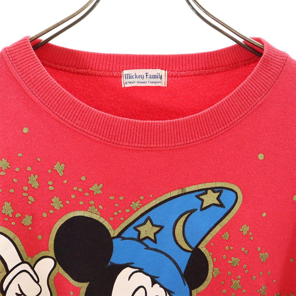 Mickey Family 90-х годов Принт Микки Мауса Тренировочный джемпер с длинным рукавом Мужской Б/У