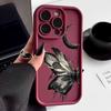 Модный чехол с рисунком луны и бабочки для iPhone 16 Pro Max 15 Plus 14 13 12 Pro 11 TPU мягкий матовый силиконовый противоударный защитный чехол для объектива телефона