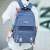 School Bag Korean Ins Solid Color Backpack Couple Casual Simple Lightweight Versatile Large Capacity