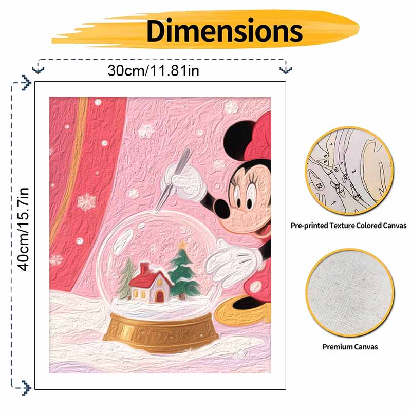 Disney Цифровая масляная живопись Рождественский снежный шар ручная роспись картина для домашнего декора