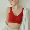 Large breasts and small seamless underwear for women, anti-sagging tits, soft support, comfortable gathering sports bra set