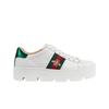(w) Ace Embroidered Platform Sneakers White