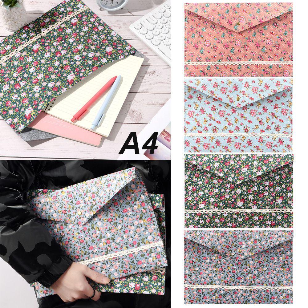 Portable Organizer Elegant Canvas Felt File Briefcase Floral Document Bag Paper Holder File Folder